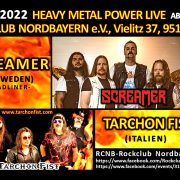 SCREAMER und TARCHON FIST am 2.9. im Rockclub Nordbayern/Selb